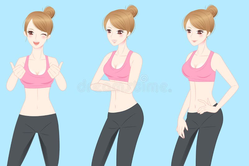 运动女性竖起大拇指 库存例证