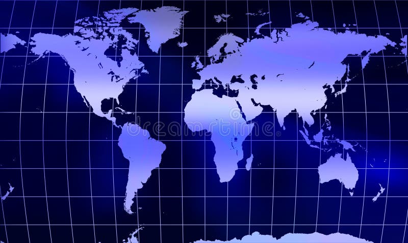带网格的地球仪世界地图 向量例证