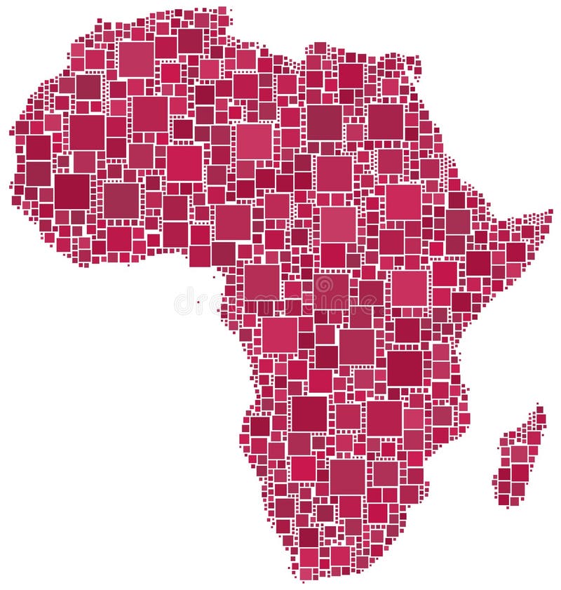 非洲在红色的方形马赛克中 皇族释放例证