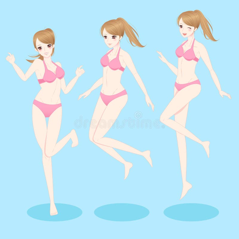 女人穿比基尼 皇族释放例证