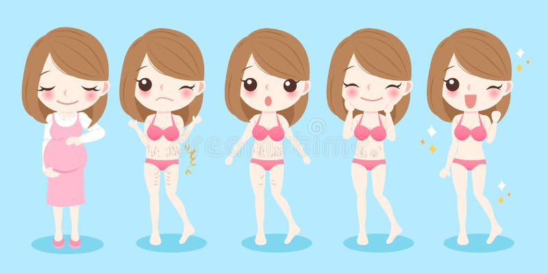 怀孕的女人,有妊娠纹 皇族释放例证