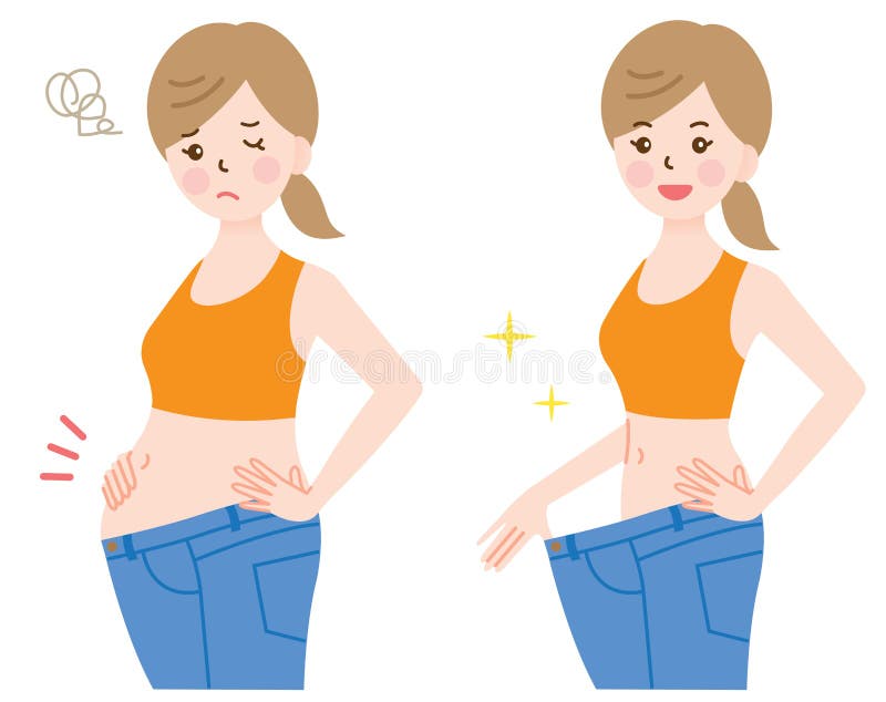 减肥前后对比图示 库存例证