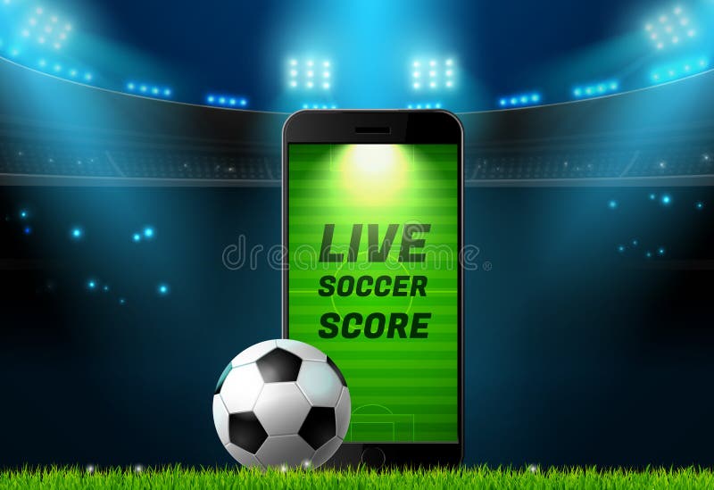 축구 모바일 라이브 스코어보드 스톡 일러스트