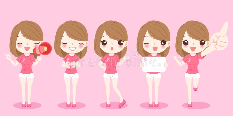 预防乳腺癌的女性 向量例证