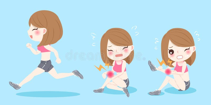 运动损伤的女性 皇族释放例证