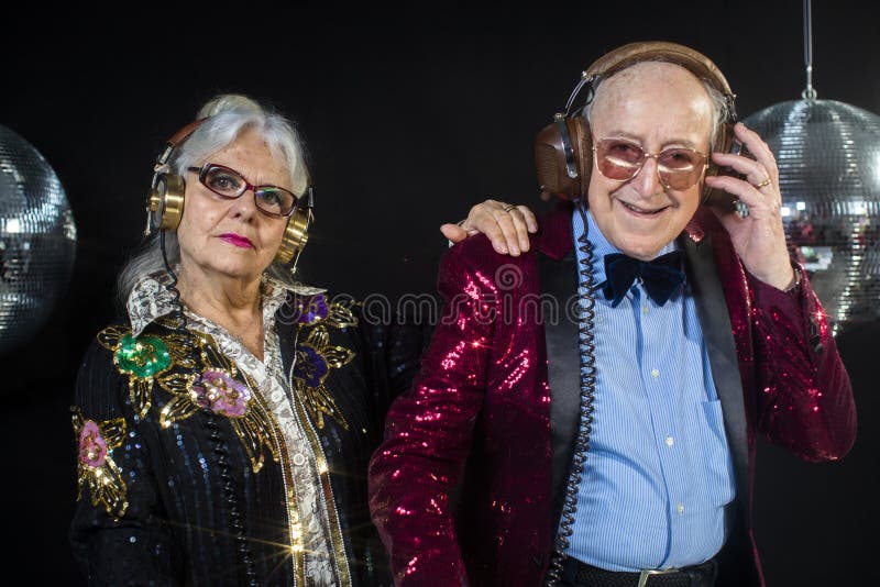 Nonna e nonno del DJ immagine stock