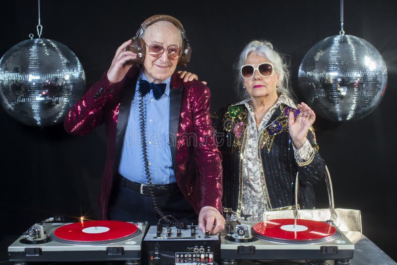 Nonna e nonno del DJ fotografia stock libera da diritti