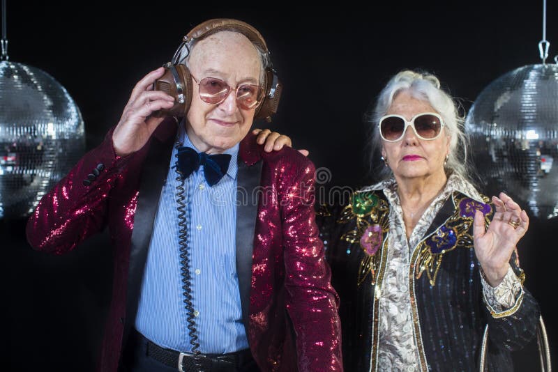 Nonna e nonno DJ fotografia stock libera da diritti