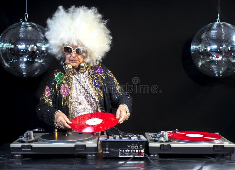 Nonna e nonno DJ fotografia stock libera da diritti