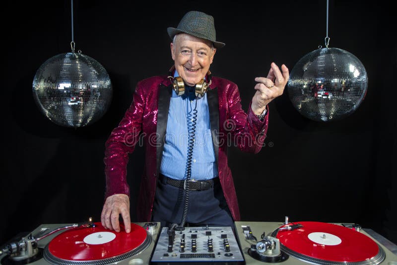 Nonno DJ fotografie stock