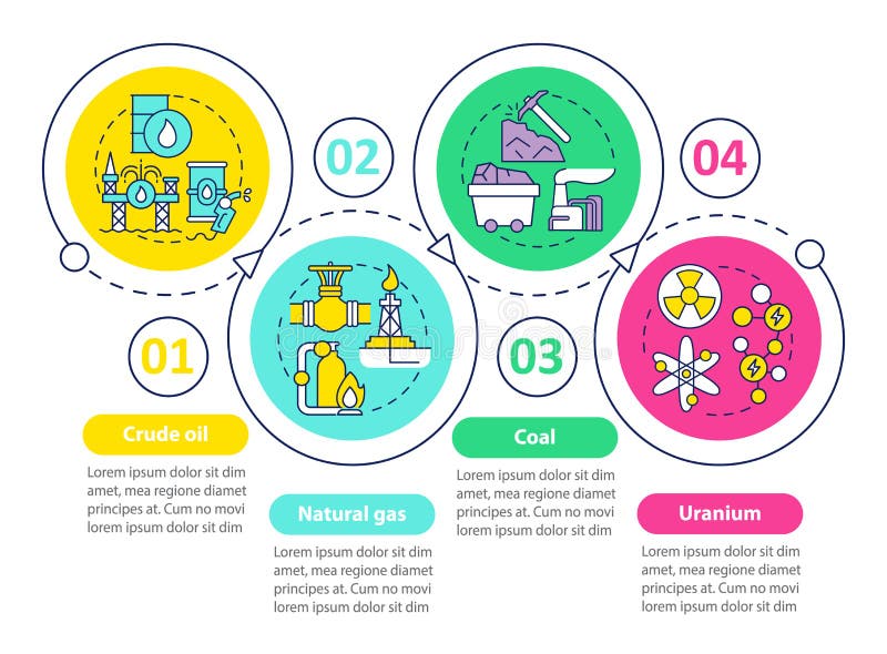 Nonrenewable energy sources infographic template