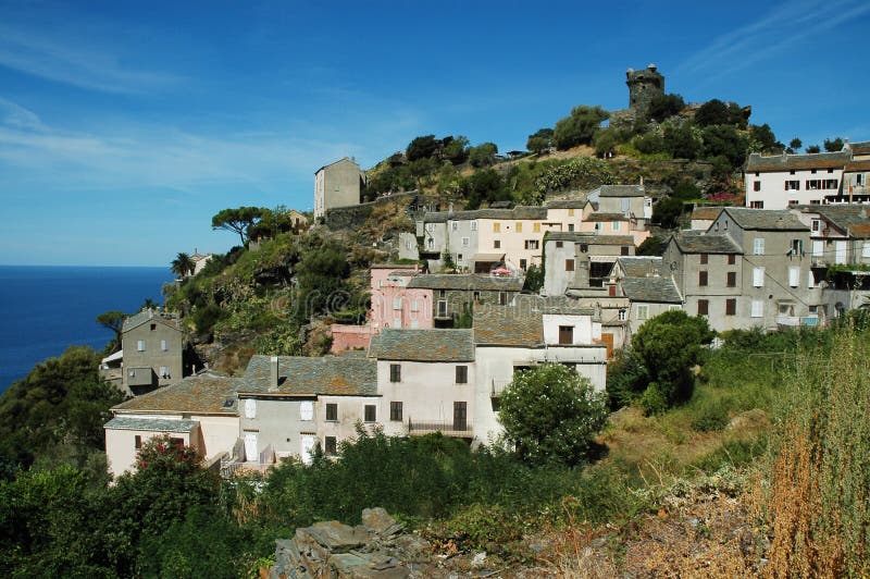 Nonza village with sea view. Corsica