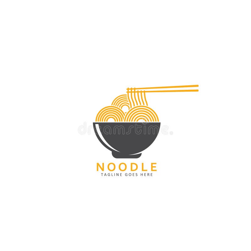 Noodle Logo Vector Icon Illustration Stock Vector Illustration of