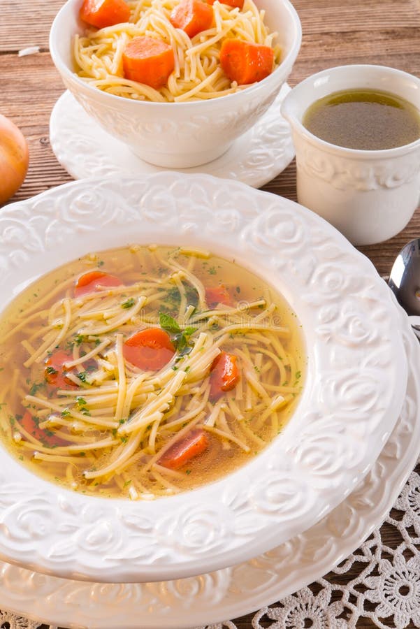 Noodle Soup with Beef Broth Stock Photo Image of cuisine, healthy