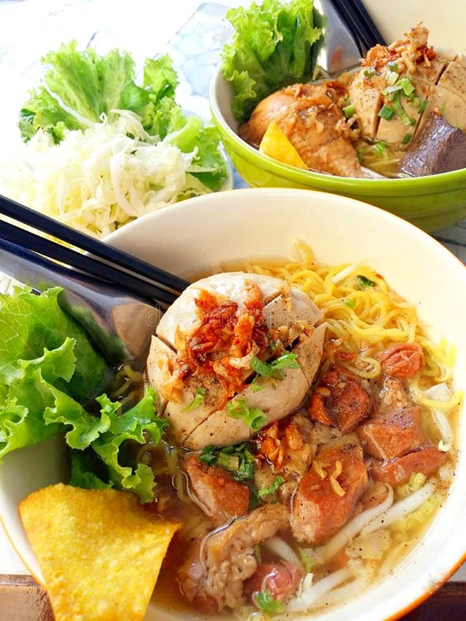 Noodle soup stock photo. Image of thailand, meatball - 53612074