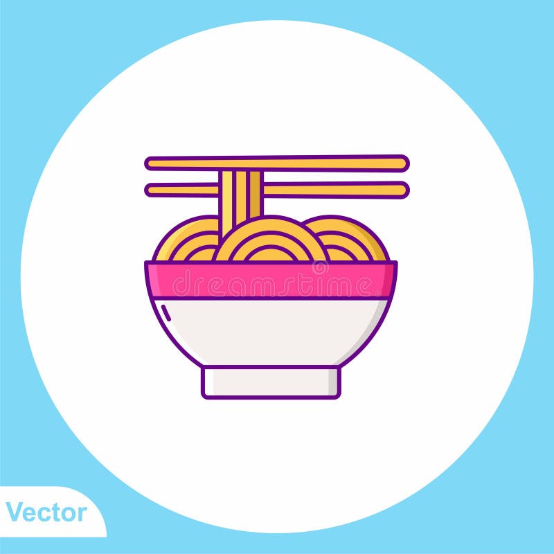 Noodle Vector Icon Sign Symbol Stock Illustration Illustration of