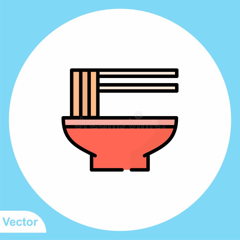 Noodle Vector Icon Sign Symbol Stock Illustration Illustration of