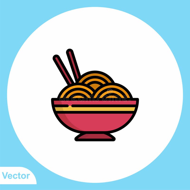 Noodle Vector Icon Sign Symbol Stock Illustration Illustration of