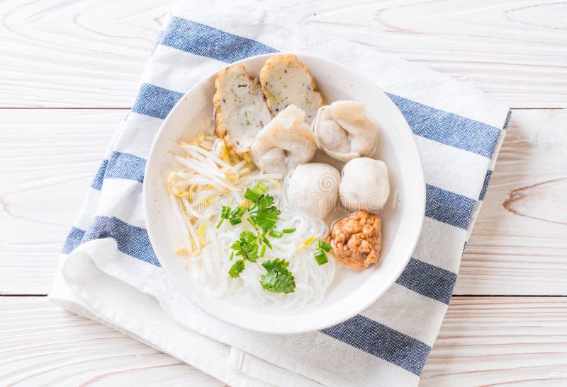 Noodles With Fish Ball In Soup Stock Photo - Image of 