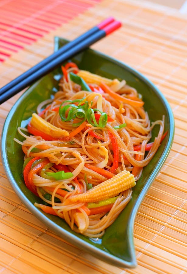 Noodles with vegetables. stock image. Image of stir, vegetable - 12804317