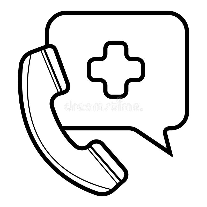Noodsituatieoproeppictogram, geneeskunde en gezondheidszorg, medische steun vector illustratie Noodsituatieoproeppictogram, geneeskunde en gezondheidszorg, medische steun vector illustratie