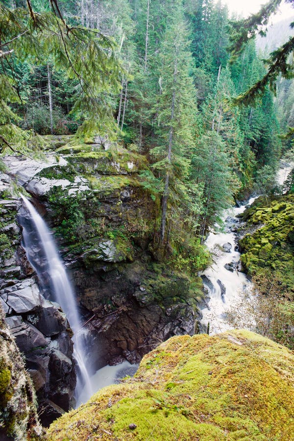 Nooksack Falls in Cascade Range, Washington State Stock Photo Image