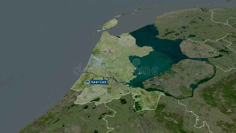 Noordholland die Niederlande hob hervor, mit Kapital. Satellit