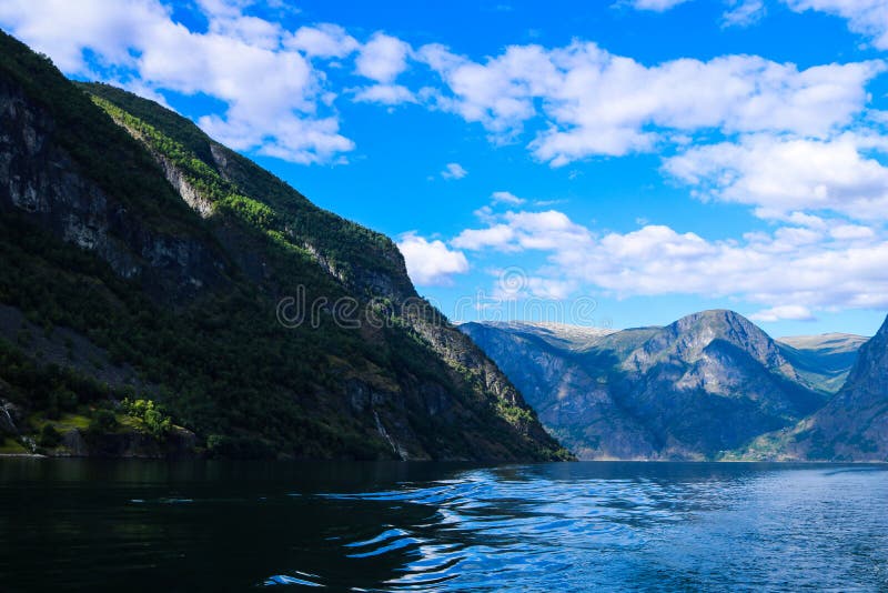 Noorse fjord in de zomer stock fotografie Noorse fjord in de zomer stock fotografie
