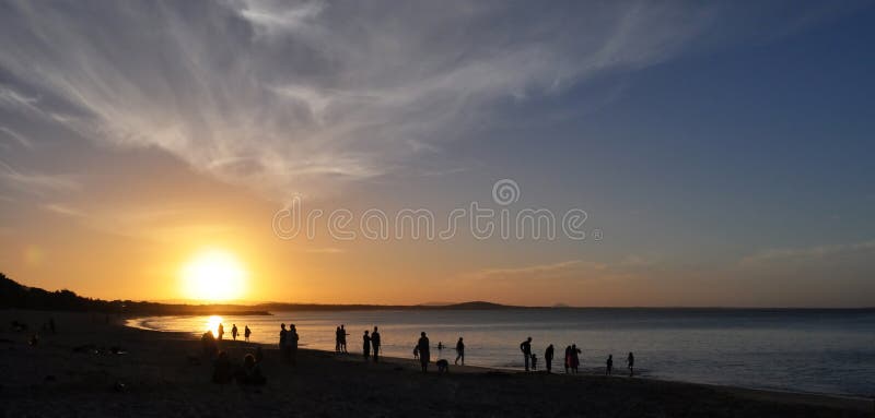 Noosa dirige le coucher du soleil - Queensland, Australie image libre de droits Noosa dirige le coucher du soleil - Queensland, Australie image libre de droits