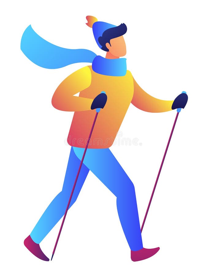 Nordic walking vector illustration. stock illustration Nordic walking vector illustration. stock illustration