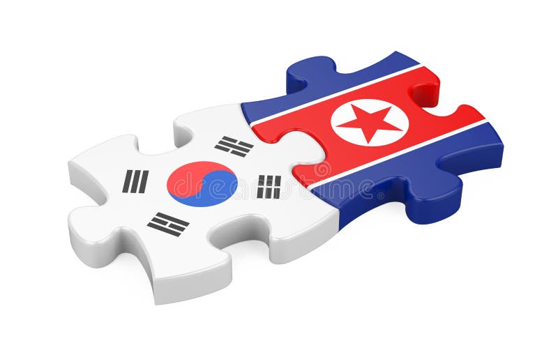 Nordkorea- und Südkorea-Puzzlespiel-Stücke lokalisiert vektor abbildung Nordkorea- und Südkorea-Puzzlespiel-Stücke lokalisiert vektor abbildung