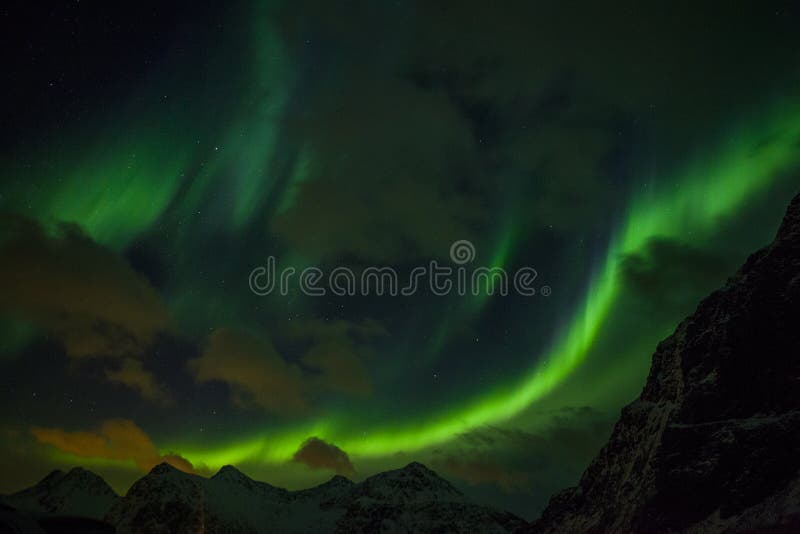 Nordlichter Aurora Borealis Norwegen, Lofoten lizenzfreies stockfoto Nordlichter Aurora Borealis Norwegen, Lofoten lizenzfreies stockfoto