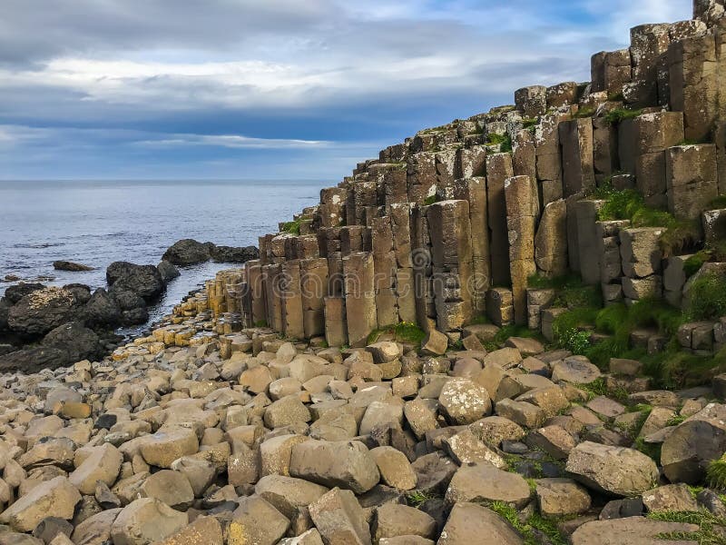 Nordligt - Irland havlandskap, jättevägbank fotografering för bildbyråer Nordligt - Irland havlandskap, jättevägbank fotografering för bildbyråer