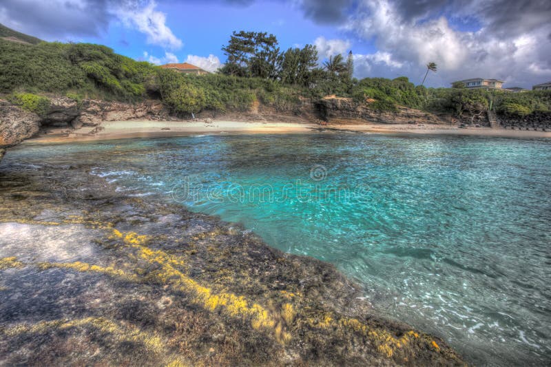 Nordstrand Kaneohe Marine Corps Base Hawaii Stockbild Bild von ruhe