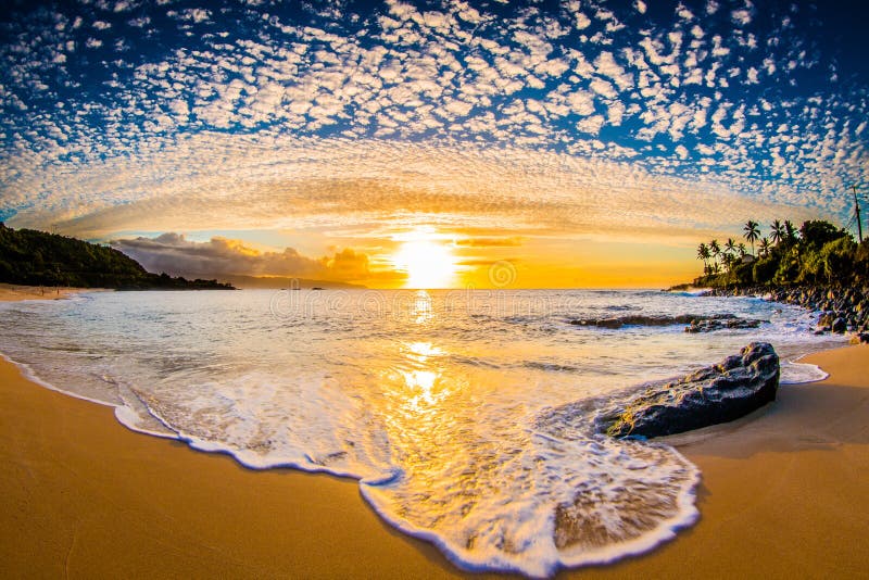 Nordufer Hawaii-Sonnenuntergang