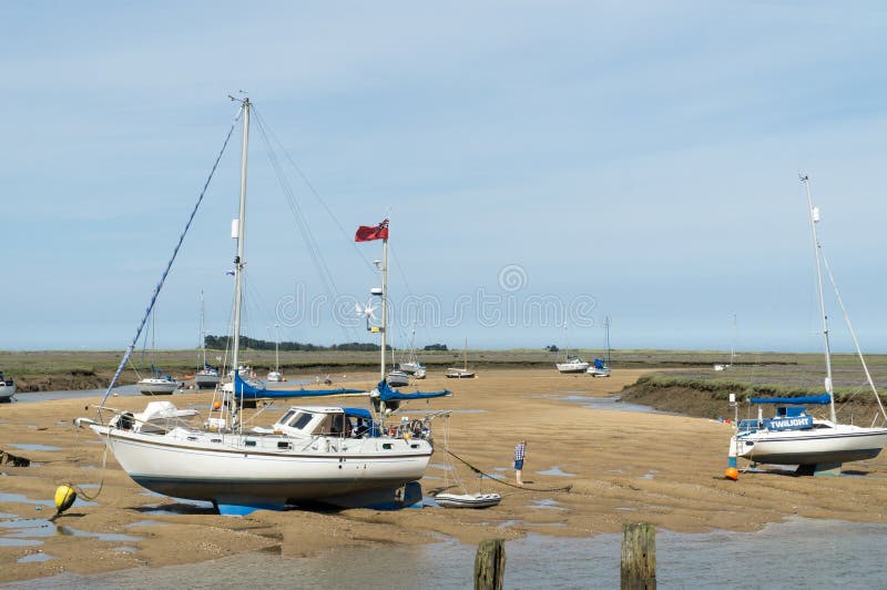 Norfolk coastline, sailing boats blue skies stock photo Norfolk coastline, sailing boats blue skies stock photo