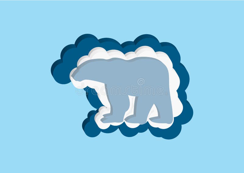 Nori sub forma unui urs polar. pictograme vectoriale de culoare alb-albastru în nori pe fond albastru. cerul este o colecție densă royalty free illustration
