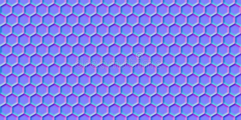 Normal map of honey comb or metal grille seamless pattern 3d rendering royalty free illustration