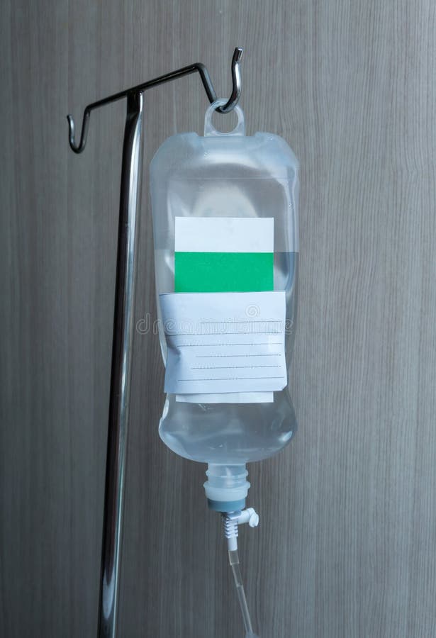 Normal Saline Solution for Patient in the Hospital Stock Image Image