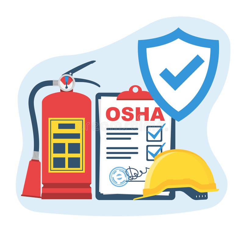Norme di sicurezza. concetto di osha. sicurezza e salute sul lavoro. immagine stock libera da diritti