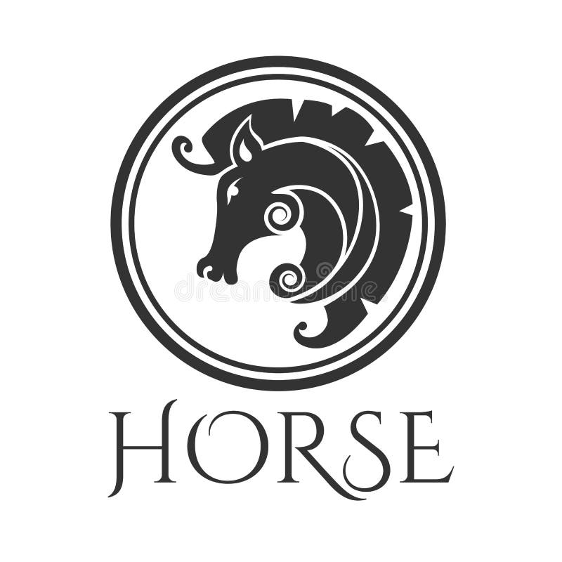 Norr hästlogo för svart vektor vektor illustrationer Norr hästlogo för svart vektor vektor illustrationer