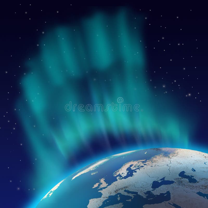 norrsken tänder det nordliga over planet royaltyfri illustrationer norrsken tänder det nordliga over planet royaltyfri illustrationer