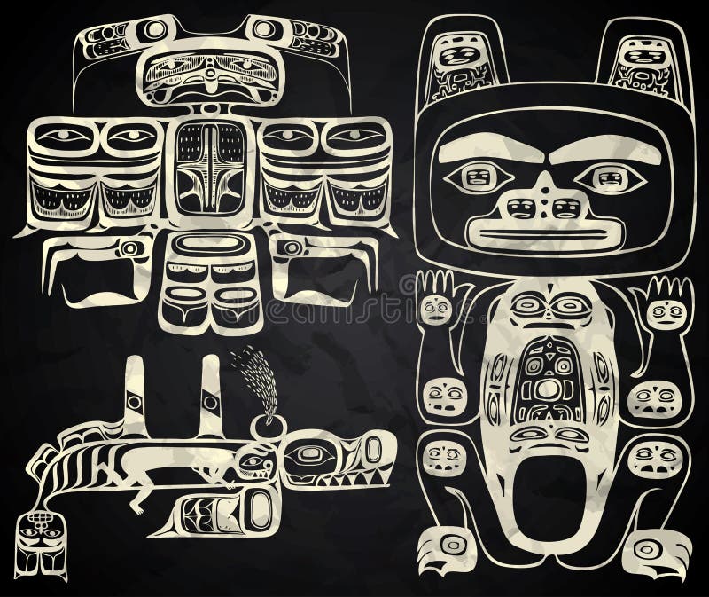 Totem Pole Drawing Stock Illustrations 304 Totem Pole Drawing Stock
