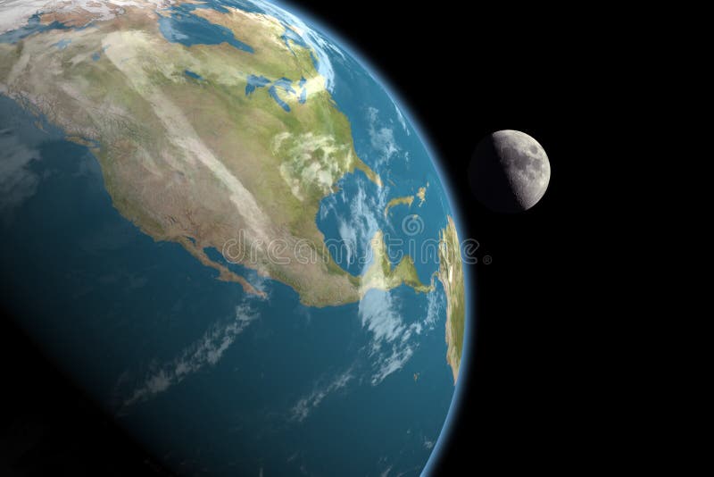 America And Moon With Royalty Free Stock - America And Moon No Royalty Free Stock Image america and moon with royalty free stock america and moon no royalty free stock image