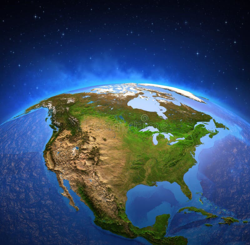 North America From Space Stock Illustration Illustration Of American