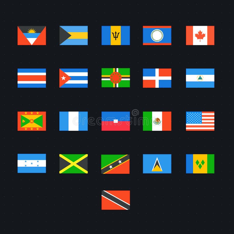Download North American Country Flags Stock Vector - Image: 57266535