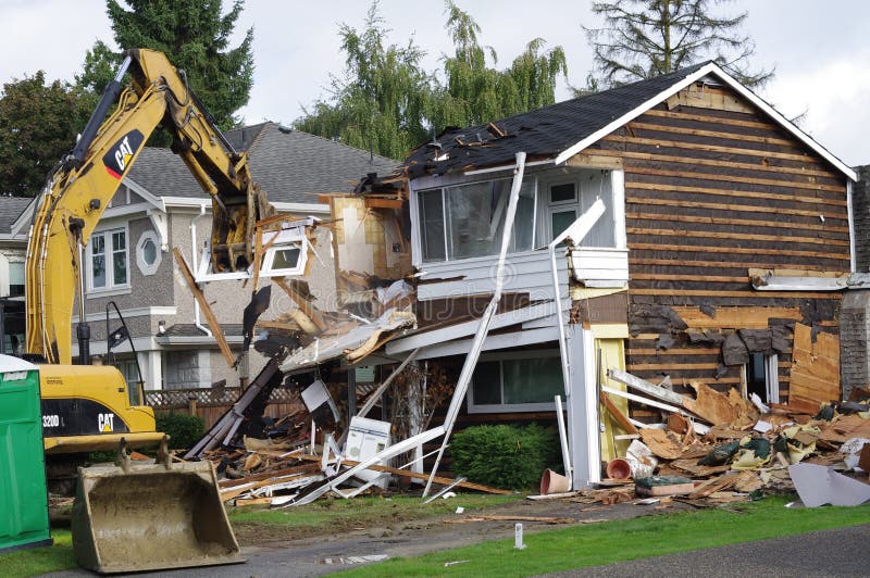 North American house demolition stock photography North American house demolition stock photography