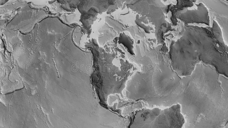 North American Tectonic Plate - Raster. Grayscale Stock Illustration ...