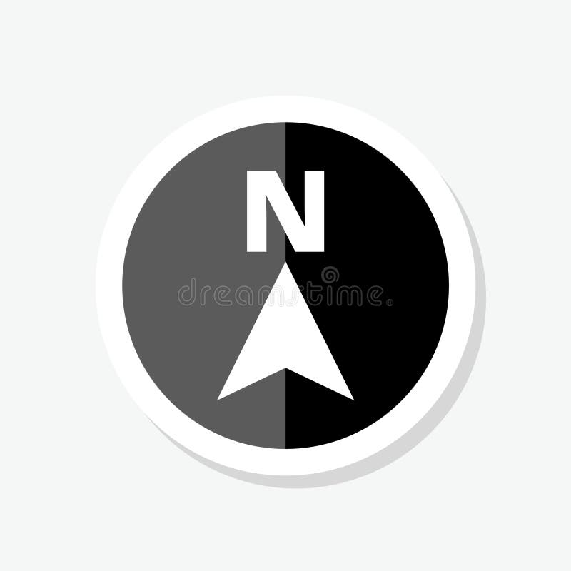 North arrow icon or N direction and navigation point symbol royalty free illustration