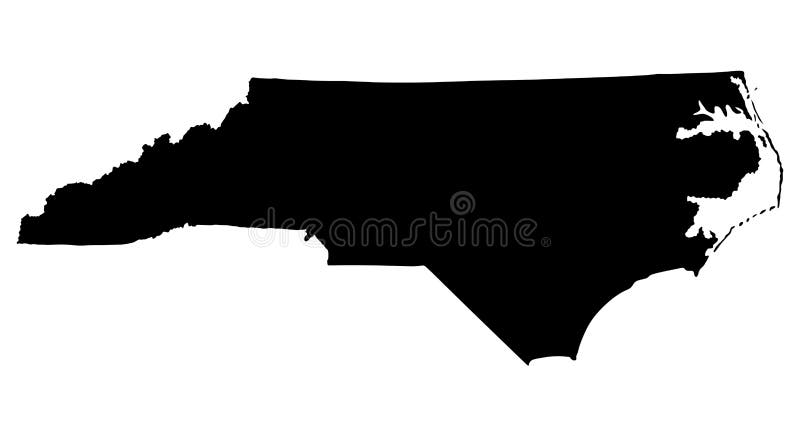 North Carolina State Map Silhouette. Stock Illustration - Illustration ...